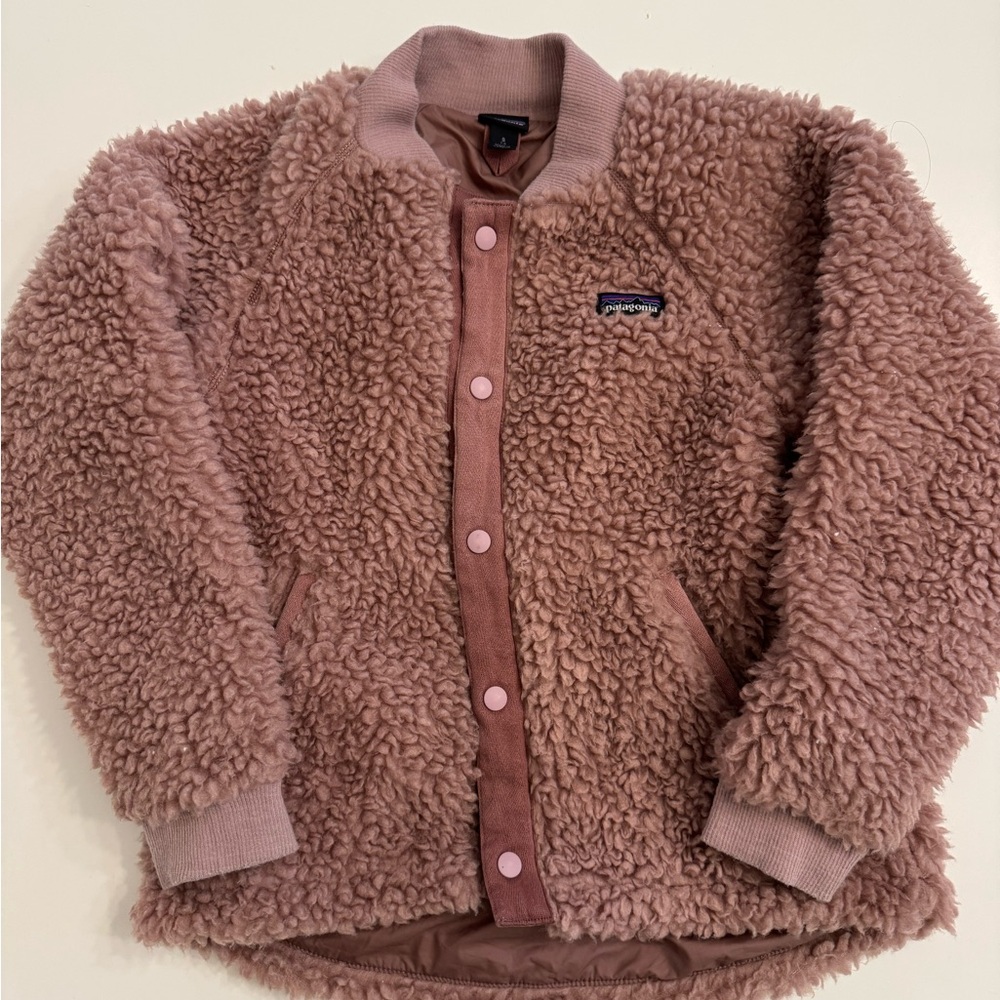 Patagonia Pink Fleece Jacket Kids Small 7/8